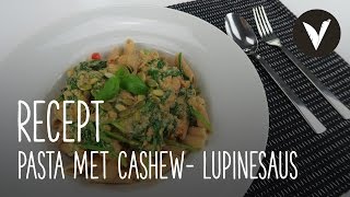 Pasta met Cashew Lupinesaus  Recept  VETJEBOL [upl. by Grani799]