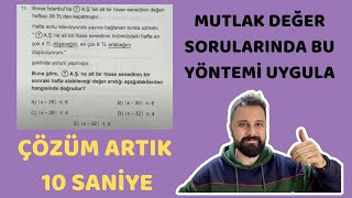 MUTLAK DEĞER SORULARINA EFSANE TAKTİK [upl. by Ezitram]