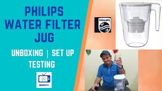 Philips Water Filter Jug Review  Unboxing  Set Up  Testing [upl. by Esirtal]