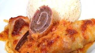 Schinken Hackfleisch Röllchen schnell und einfach selbst gemacht  Rezept Video [upl. by Ithsav]