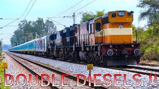 DOUBLE DIESELS  HUMSAFAR SUPERFAST Express  Indian Railways [upl. by Ynatsyd]