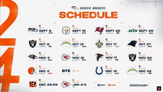 Denver Broncos 2024 Schedule [upl. by Reerg]