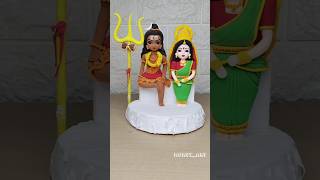 Shiv Parvati idol making 🥰🙏 DIY Shiv Parvati idol making 💞 shorts shivparvati clayart clay [upl. by Mittel356]