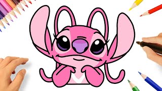 HOW TO DRAW ANGEL  LILO amp STITCH [upl. by Winifred]