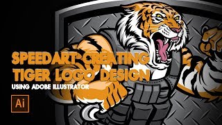 SpeedArt Creating Tiger Logo design using Adobe Illustrator [upl. by Lonni83]