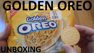 Unboxing Nabisco Golden Oreo Creme Filled Sandwich Cookies [upl. by Theo]