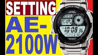 Setting Casio AE2100W manual 3198 for use [upl. by Kamp]