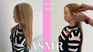 【ASMR】Laceup Ribbon Hair style tutorial  No talking  No BGM [upl. by Laon341]