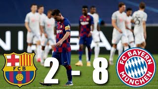 Barcelona 28 Bayern Munich  Full Highlights with English Commentary 2020 [upl. by Ahtamas]