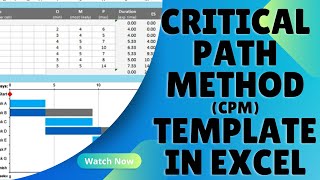 How to Create Critical Path Method CPM Template in Excel [upl. by Meryl]