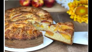 TORTA DI PESCHE AFFONDATA RICETTA FACILE SI PREPARA IN POCHISSIMI MINUTI [upl. by Beulah958]