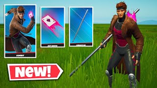 New GAMBIT Skin in Fortnite  LEBEAUS BO Pickaxe  SUIT SURFER Glider  Gameplay amp Review [upl. by Isnam]