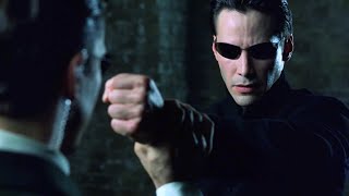 Neo vs Agents  The Matrix Reloaded Open Matte [upl. by Theis81]