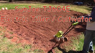 Backyard Garden Tilling with An Electric Tiller  SunJoe TJ604E [upl. by Northey]