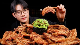 ASMR  Chicharrones amp Guacamole cooking and mukbang in the countryside  no talking eating sounds [upl. by Nallid]