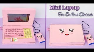 How To make toy laptop phone holder with paper for online class DIY stationary organizer [upl. by Chavaree]