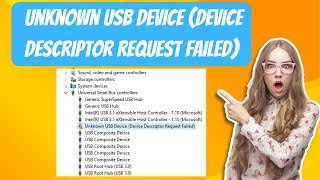 Solved  Unknown USB Device Device Descriptor Request Failed In Windows 1110 [upl. by Anuahsed]