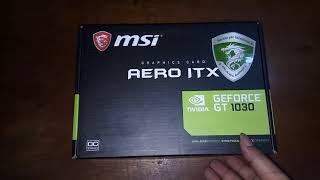 UNBOXING  GeForce MSI GT 1030 AERO ITX 2G OC DDR5 [upl. by Anica]