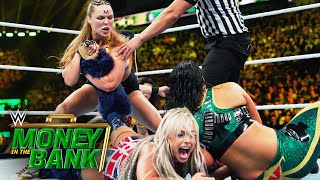 Rousey amp Baszler vs Morgan amp Rodriguez Money in the Bank 2023 highlights [upl. by Annirtak]