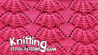 Knitting Stitch Patterns · Oct 3 2016 Parasol stitch「 Lace Knitting 」 [upl. by Magas]