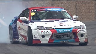 Piotr Wiecek 2JZ Nissan Silvia S15  Drifting at Goodwood FOS 2019 [upl. by Adyl]