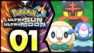 Pokemon Ultra Sun and Moon Part 1  Litten Rowlet and Popplio 100 Walkthrough [upl. by Ahsin298]