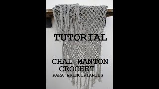 CHAL MANTON CROCHET PRINCIPIANTES TUTORIAL PASO A PASO [upl. by Kanor]