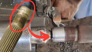 Repairing a Damaged Thread of a Front Drive Shaft Axle  axle shaft thread making [upl. by Ennairda]