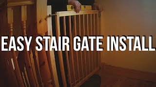 Easy Install of a stair gate How to EveryDad Basics [upl. by Notfa771]