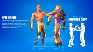 MEMBERS ONLY Emote with GOLDEN TheGREFG Skin Exclusive Fortnite Crew Emote available for FREE [upl. by Daph]