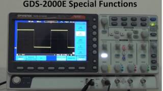 GW Instek GDS2000E Digital Storage Oscilloscope  Special Functions Introduction [upl. by Eatnwahs]