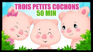 Trois petits cochons  Dessin animé en français  50 min de contes pour les enfants titounis [upl. by Brittney]