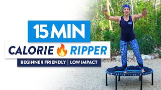 15Minute LowImpact TRAMPOLINE WORKOUT for Beginners with Claire Francis  San Fran Fitness [upl. by Nosnarb]