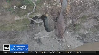 More caves created by homeless located along Tuolumne River [upl. by Rew437]