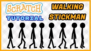 How to make an ANIMATED WALKING STICKMAN  Character animation  Stop motion  Scratch 30 Tutorial [upl. by Wachter]