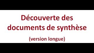 Découverte des documents de synthèse version longue Rajout à partir de 10 minutes 40 s [upl. by Ellga]