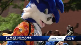 Anthrocon Parade in downtown Pittsburgh delights locals outoftowners [upl. by Radie]