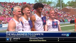 South Hamilton boys relay set record at state track meet [upl. by Enaile676]