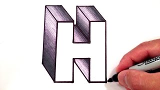 How to Draw the Letter H in 3D [upl. by Dulcle]