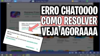 COMO RESOLVER O ERRO DA PLAY STORE NÃO FOI POSSÍVEL FAZER O DOWNLOAD  FREE FIRE EMULADOR [upl. by Janenna]