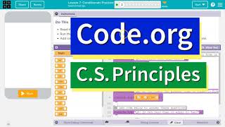 Codeorg Lesson 71 Conditionals Practice  Tutorial and Answer  Unit 4 CS Principles [upl. by Ordnazil86]