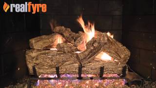 Real Fyre Rugged Oak Gas Logs Live Burn Video – eFireplaceStore [upl. by Favien]