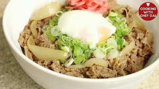 GYUDON RECIPE JAPANESE BEEF BOWL  牛丼  COOKING WITH CHEF DAI [upl. by Dulcle]