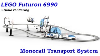 Lego® Futuron 6990 Monorail Transport System bricklinkstudio rendering [upl. by Ahsets543]