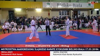 Ciężki nokaut  heavy knockdown  Mistrzostwa Śląska Karate Kyokushin 2018 [upl. by Kapor]