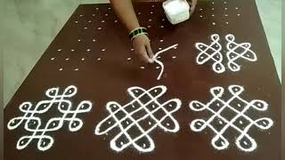 26 4 x 2 x 2 dots chinna melikala muggulu simple sikku kolams simple amp easy rangolis [upl. by Julianne422]