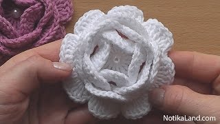 Crochet Flower Rose VERY EASY Tutorial 2 [upl. by Stern]