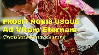 PROSIT NOBIS USQUE AD VITAM ETERNAM ITS TRANSLATION AND MEANING [upl. by Ahsini]