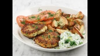 Grönsaksbiffar med tzatziki  Köket [upl. by Leivad418]