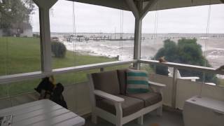 Porch Enclosure in Heavy Wind Hurricane Matthew [upl. by Krystyna]